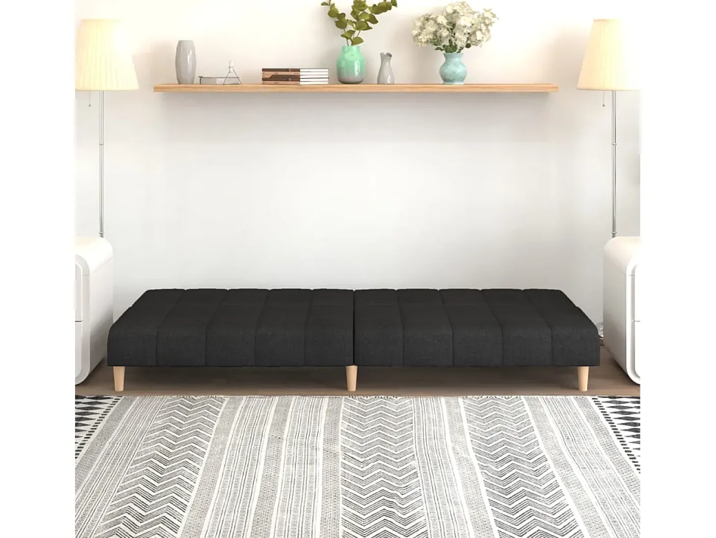 Sofá cama de 2 plazas tela negro