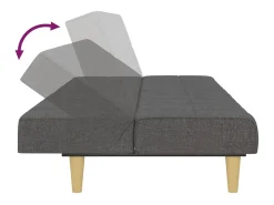Sofá cama de 2 plazas tela gris oscuro