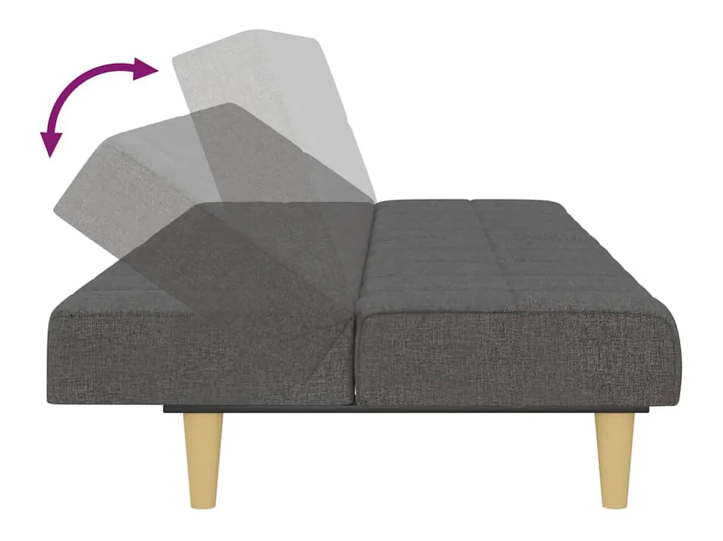 Sofá cama de 2 plazas tela gris oscuro