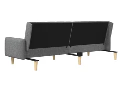 Sofá cama de 2 plazas tela gris claro