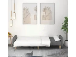 Sofá cama de 2 plazas tela gris claro