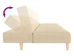 Sofá cama de 2 plazas tela color crema