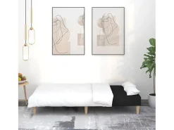 Sofá cama de 2 plazas tela negro