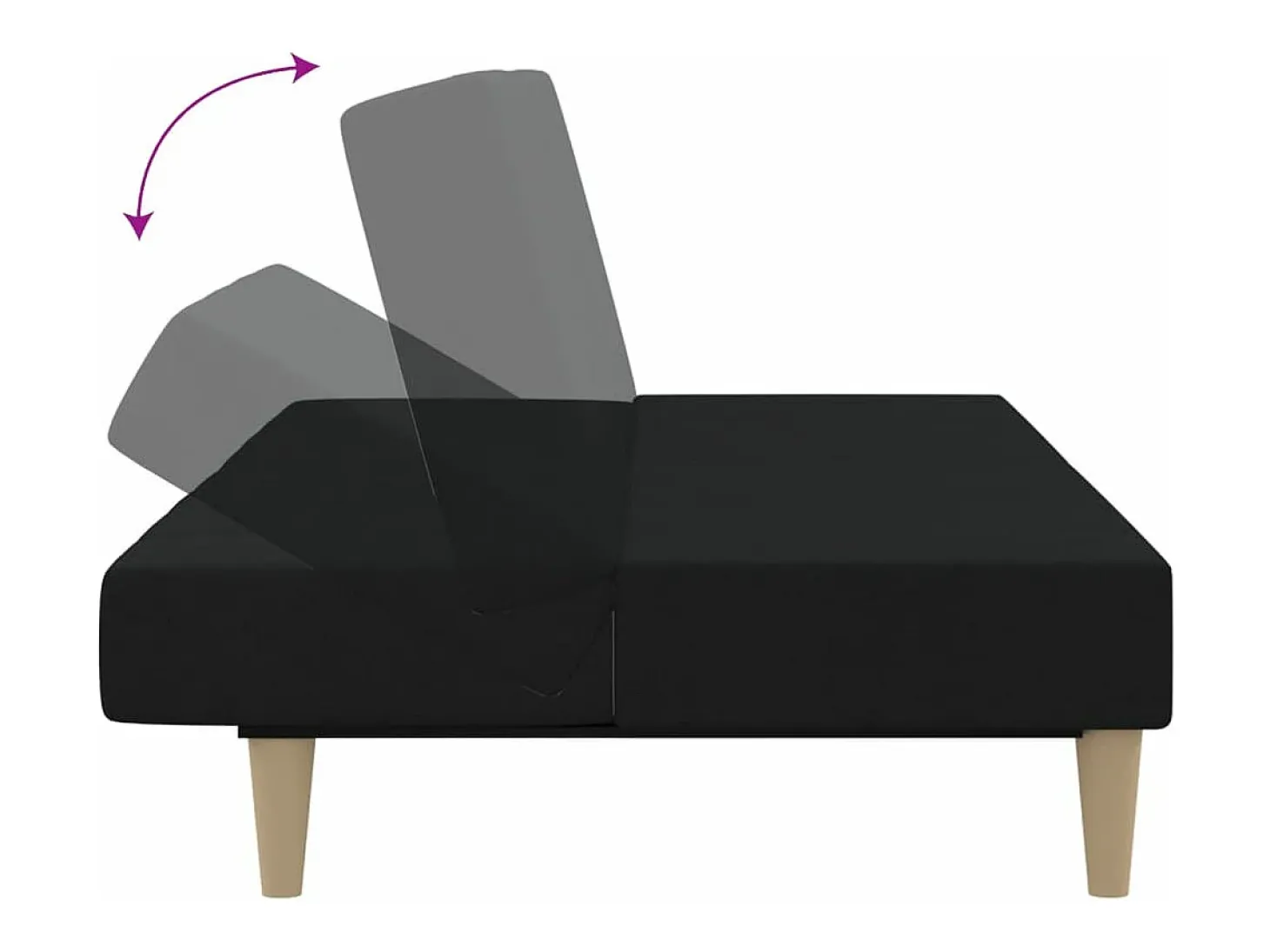 Sofá cama de 2 plazas tela negro