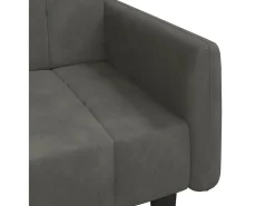 Sofá cama de 2 plazas terciopelo gris oscuro
