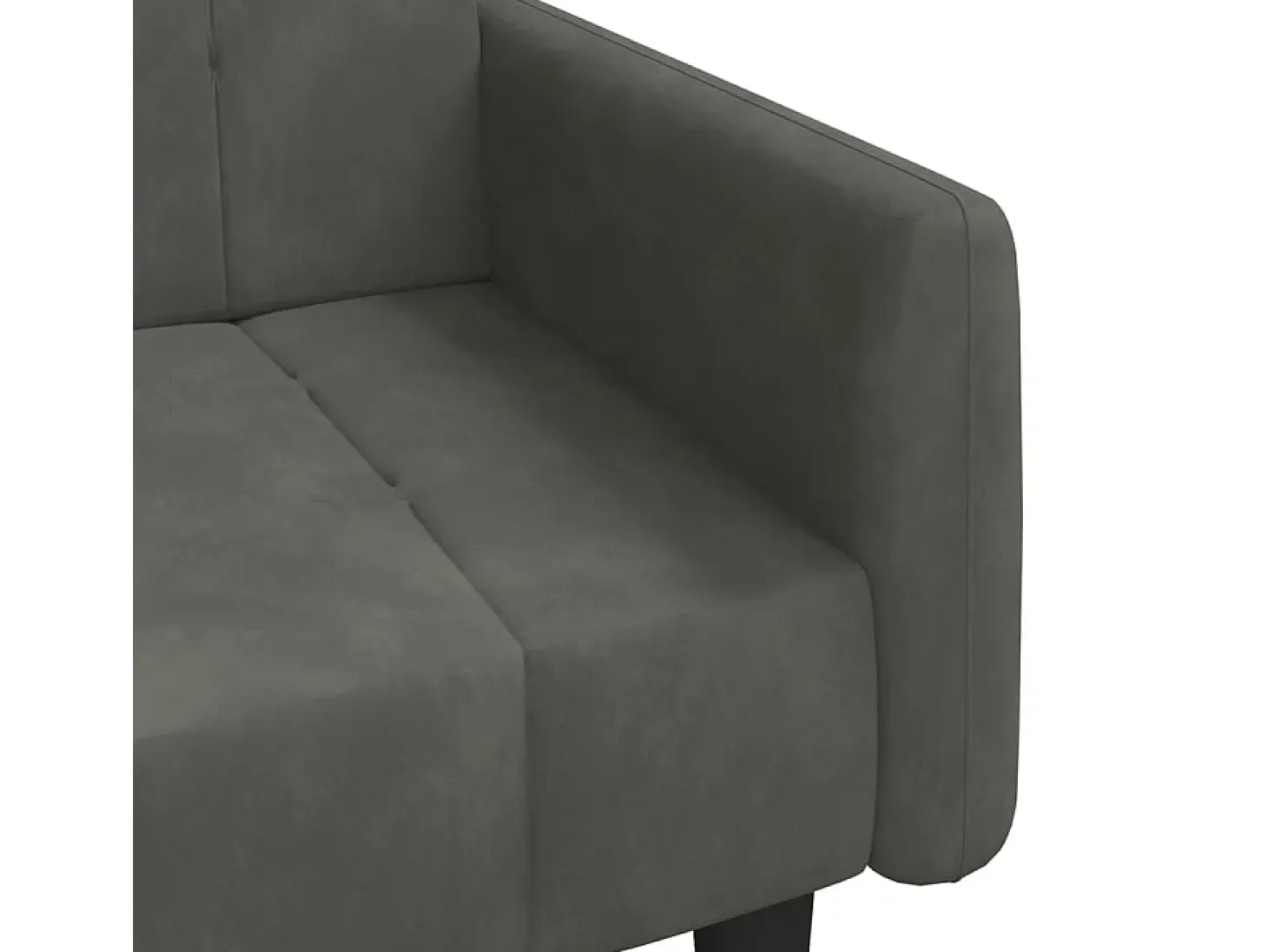 Sofá cama de 2 plazas terciopelo gris oscuro