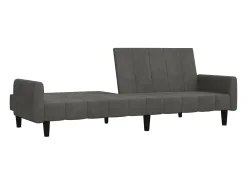 Sofá cama de 2 plazas terciopelo gris oscuro