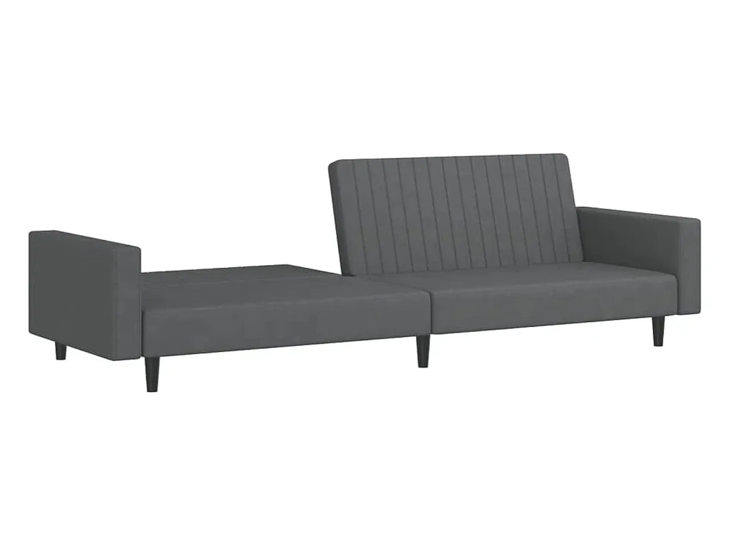 Sofá cama de 2 plazas terciopelo gris oscuro