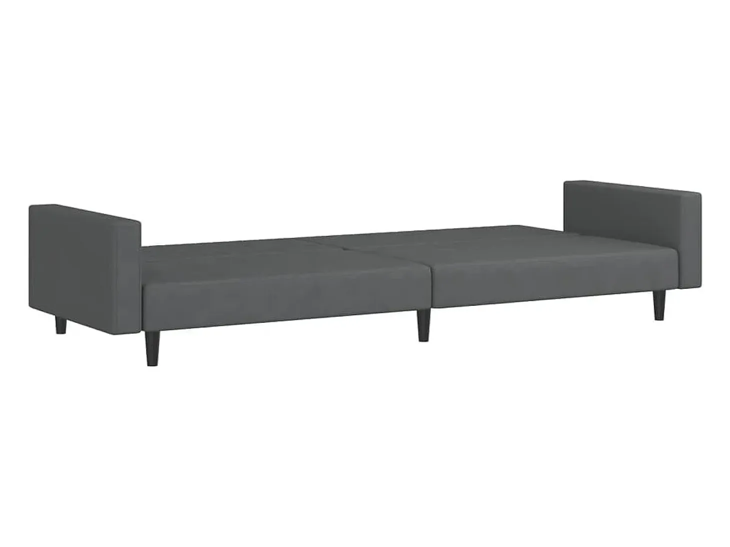 Sofá cama de 2 plazas terciopelo gris oscuro