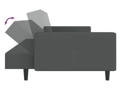 Sofá cama de 2 plazas terciopelo gris oscuro
