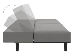 Sofá cama de 2 plazas terciopelo gris claro