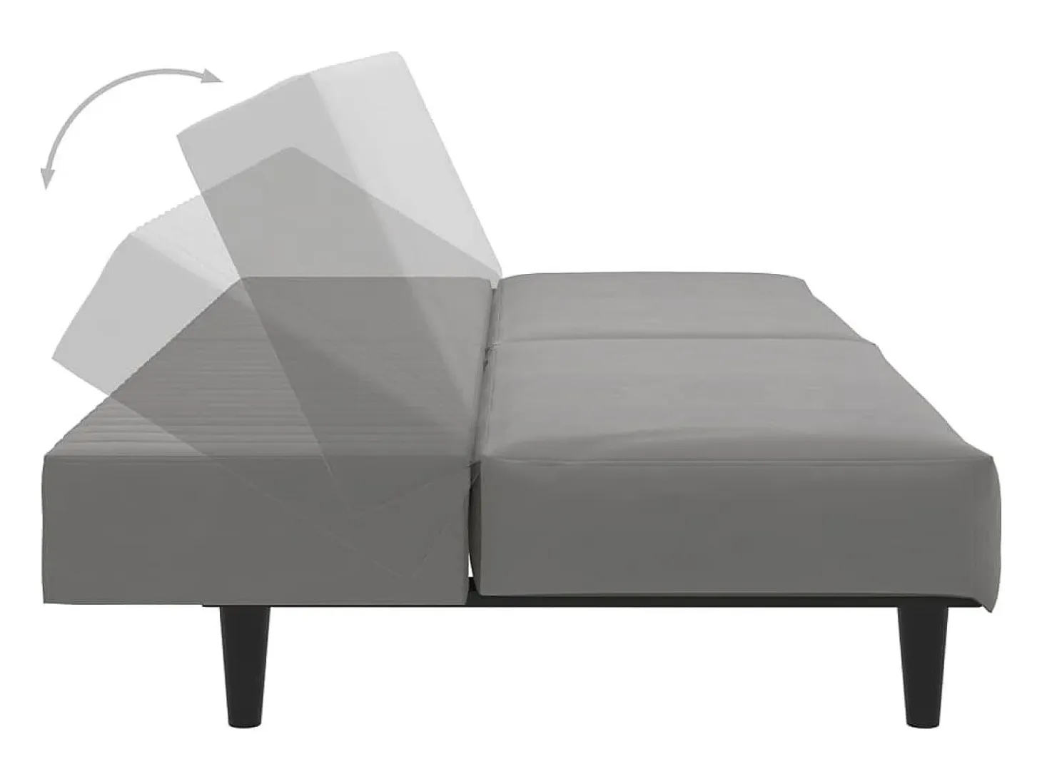 Sofá cama de 2 plazas terciopelo gris claro