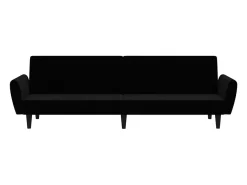 Sofá cama de 2 plazas terciopelo negro PWFG88539