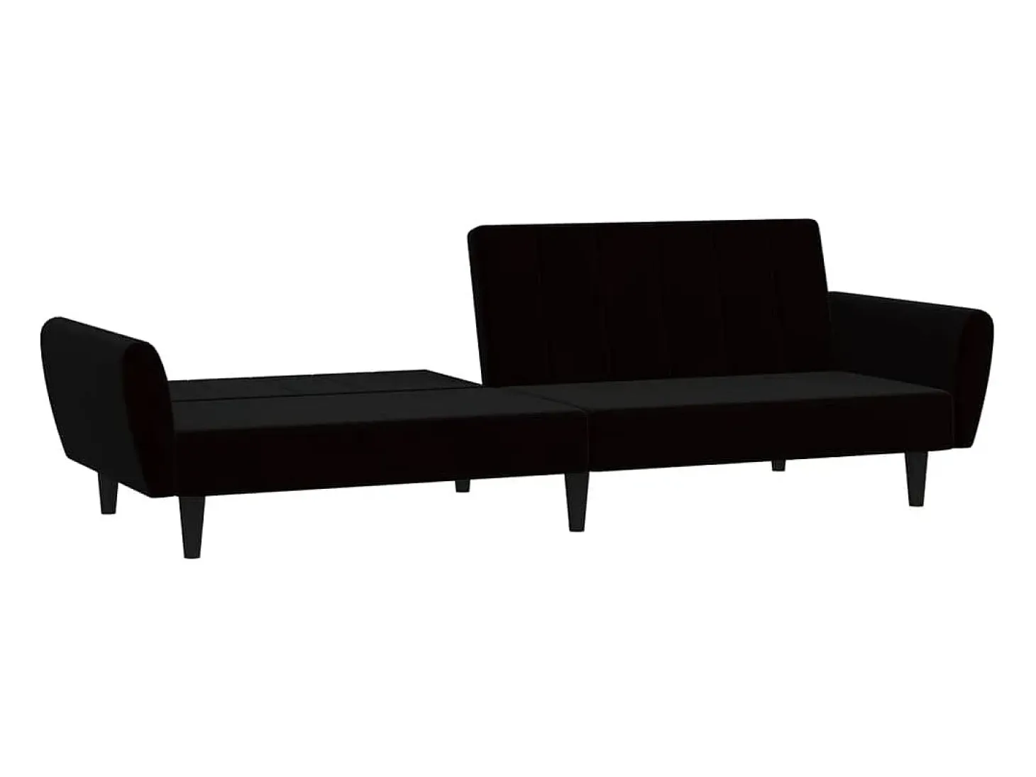 Sofá cama de 2 plazas terciopelo negro PWFG88539