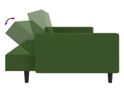 Sofá cama de 2 plazas terciopelo verde oscuro