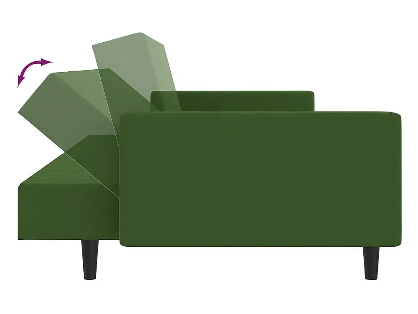 Sofá cama de 2 plazas terciopelo verde oscuro