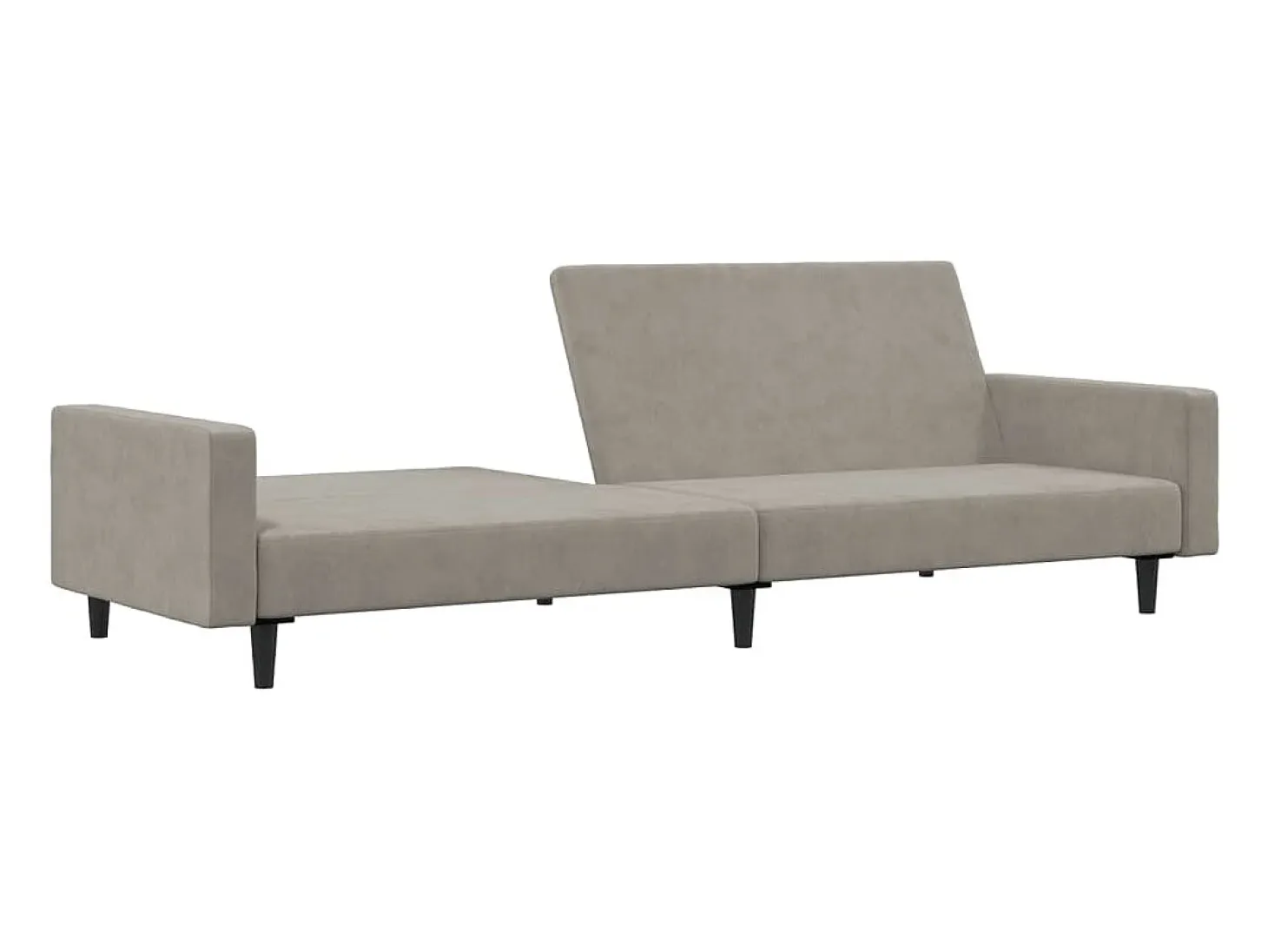 Sofá cama de 2 plazas terciopelo gris claro