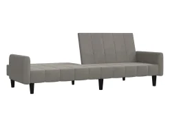 Sofá cama de 2 plazas terciopelo gris claro