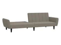 Sofá cama de 2 plazas terciopelo gris claro