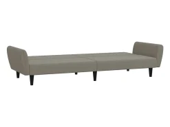 Sofá cama de 2 plazas terciopelo gris claro