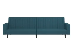 Sofá cama de 2 plazas terciopelo azul