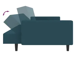 Sofá cama de 2 plazas terciopelo azul