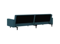 Sofá cama de 2 plazas terciopelo azul