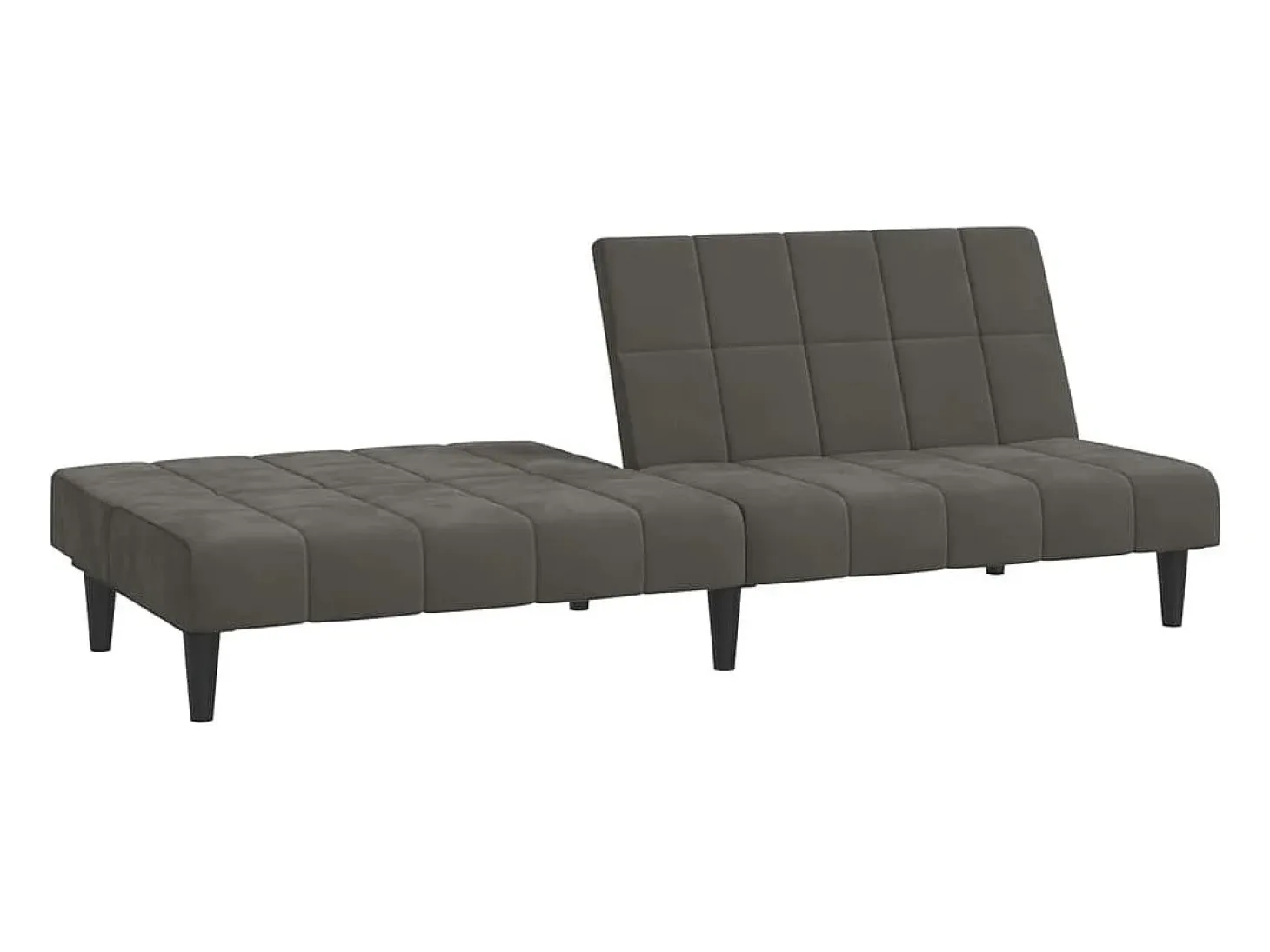 Sofá cama de 2 plazas terciopelo gris oscuro