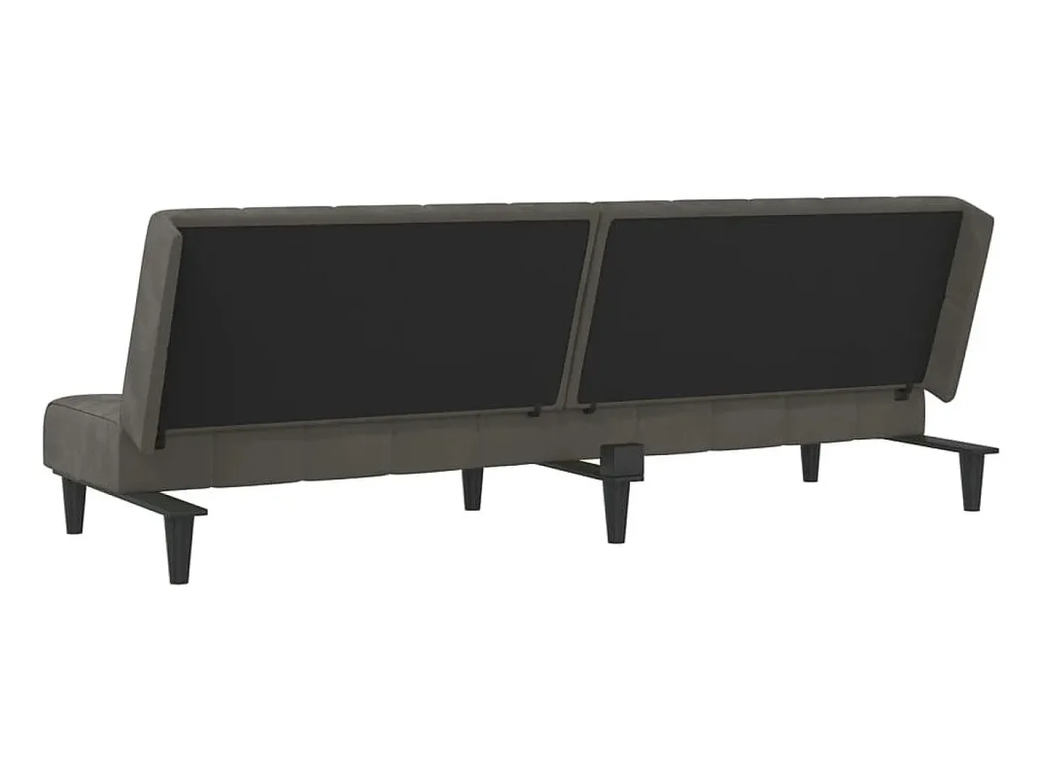 Sofá cama de 2 plazas terciopelo gris oscuro