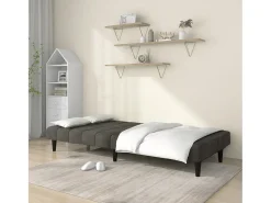 Sofá cama de 2 plazas terciopelo gris oscuro