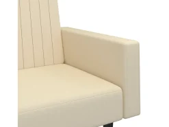 Sofá cama de 2 plazas terciopelo color crema