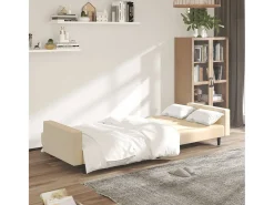 Sofá cama de 2 plazas terciopelo color crema