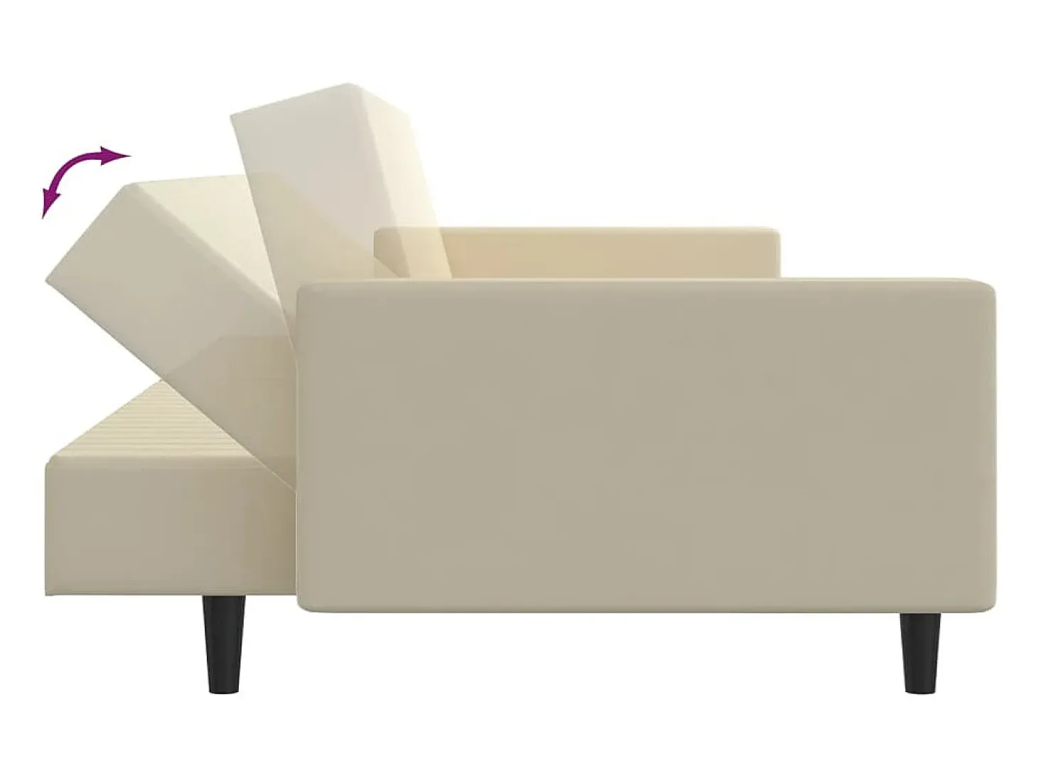 Sofá cama de 2 plazas terciopelo color crema