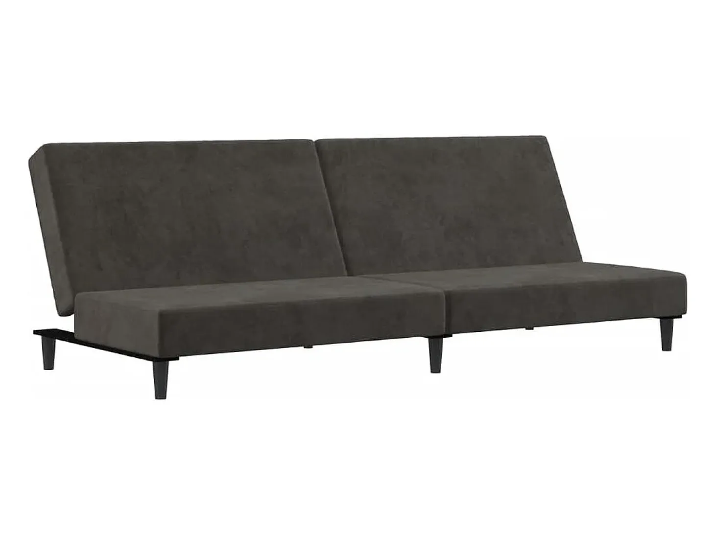 Sofá cama de 2 plazas terciopelo gris oscuro