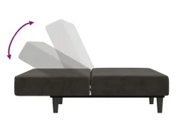 Sofá cama de 2 plazas terciopelo gris oscuro