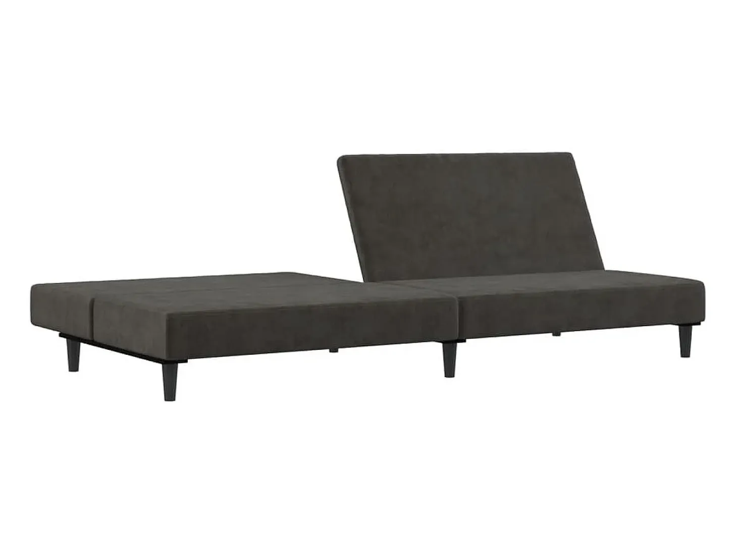 Sofá cama de 2 plazas terciopelo gris oscuro