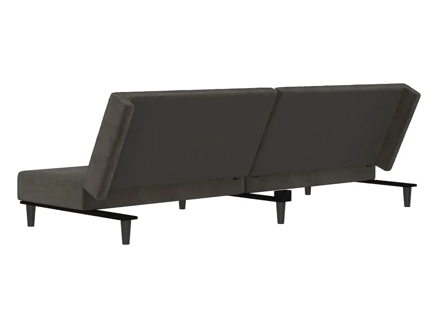 Sofá cama de 2 plazas terciopelo gris oscuro