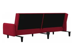 Sofá cama de 2 plazas terciopelo color vino tinto