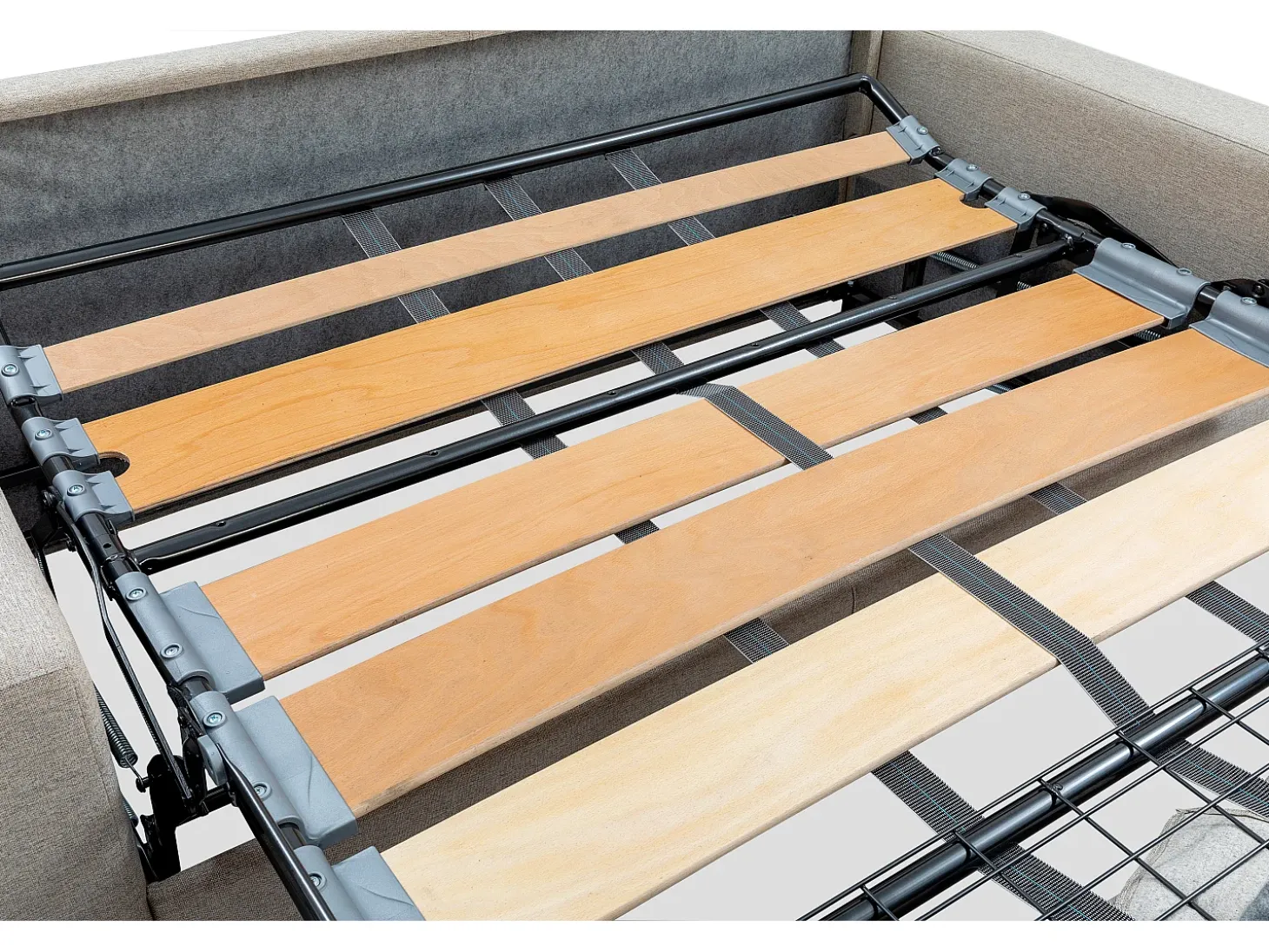 Sofá cama de 3 plazas tipo italiano de piel sintética rojo - Colchón de espuma 18 cm - CALIFE