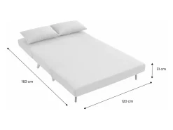 Sofá cama de con patas de madera, 2 plazas beige