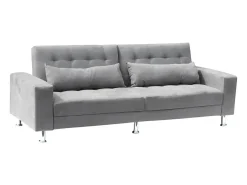 Sofá cama de matrimonio 2-3 plazas con respaldo reclinable y cojines Quarzo Pronto Letto - Gris