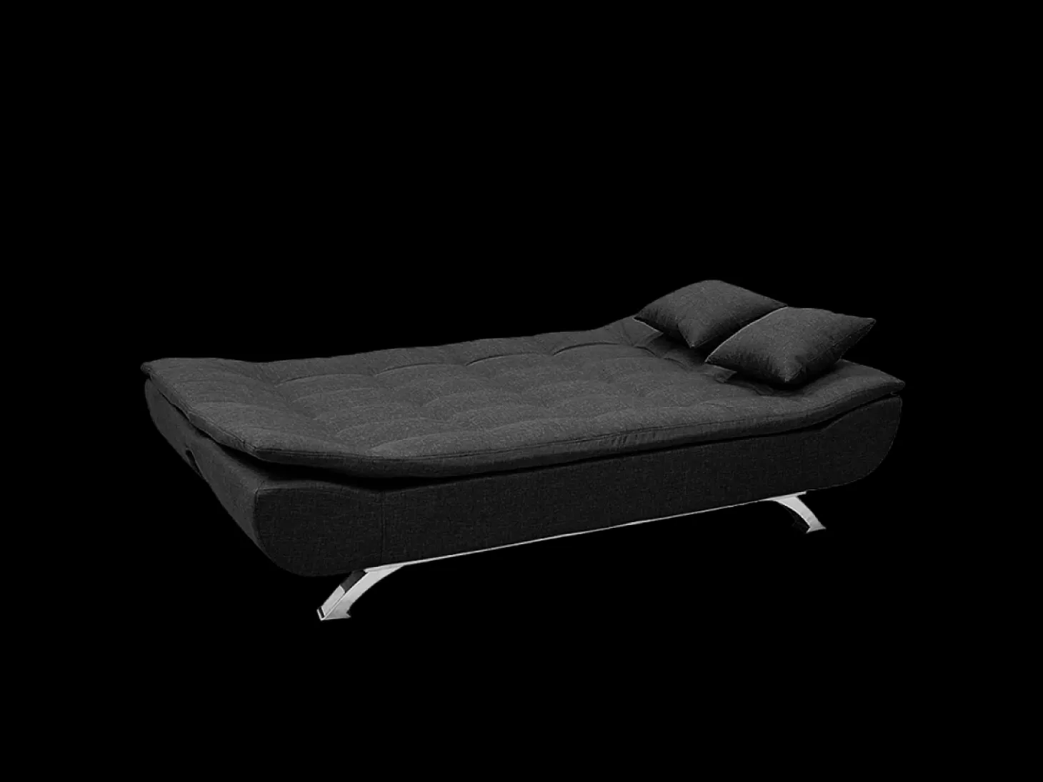 Sofá cama de microfibra de 2 plazas de diseño moderno Centenario - Negro