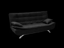 Sofá cama de microfibra de 2 plazas de diseño moderno Centenario - Negro