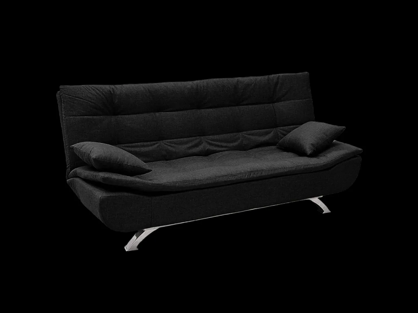 Sofá cama de microfibra de 2 plazas de diseño moderno Centenario - Negro