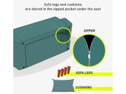 Sofá cama de microfibra de 2 plazas de diseño moderno Centenario - Gris