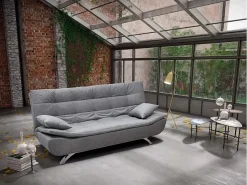 Sofá cama de microfibra de 2 plazas de diseño moderno Centenario - Gris