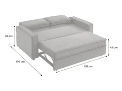 Sofá cama de pana de 3 plazas kaki oscuro