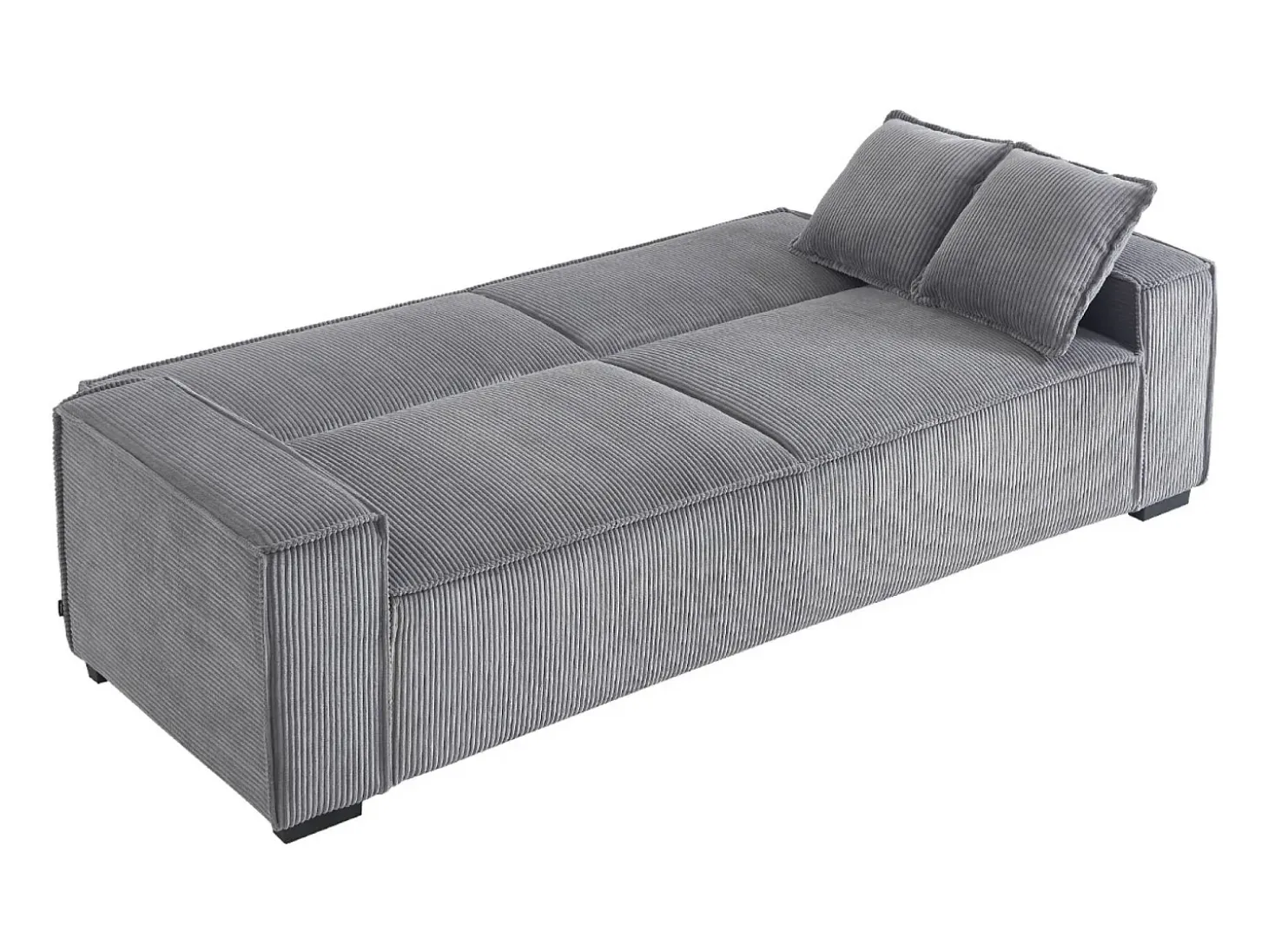 Sofá cama de pana de 3 plazas gris claro