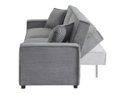 Sofá cama de pana de 3 plazas gris claro