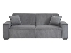 Sofá cama de pana de 3 plazas gris claro